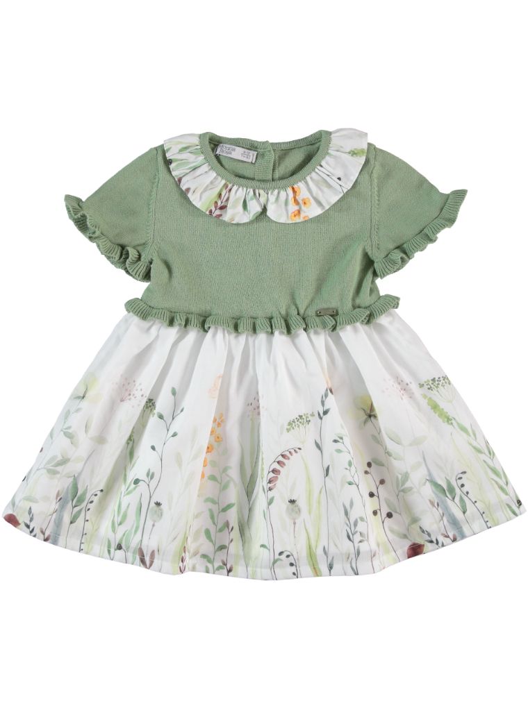 ROBE TRICOT VERT ET BLANC