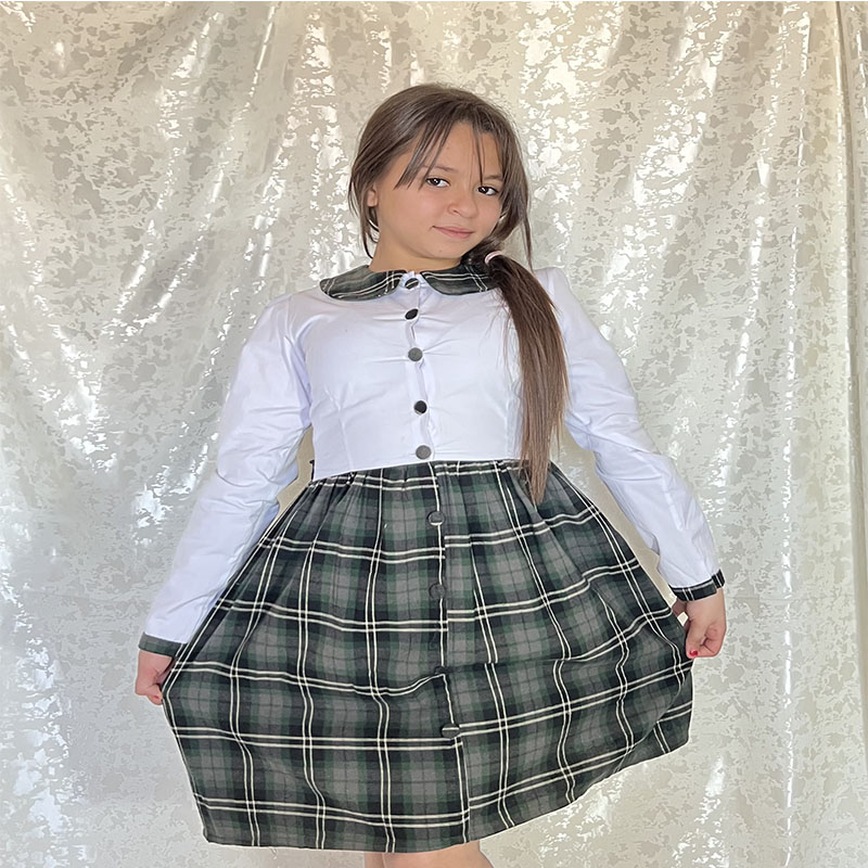 Robe vert à carreau