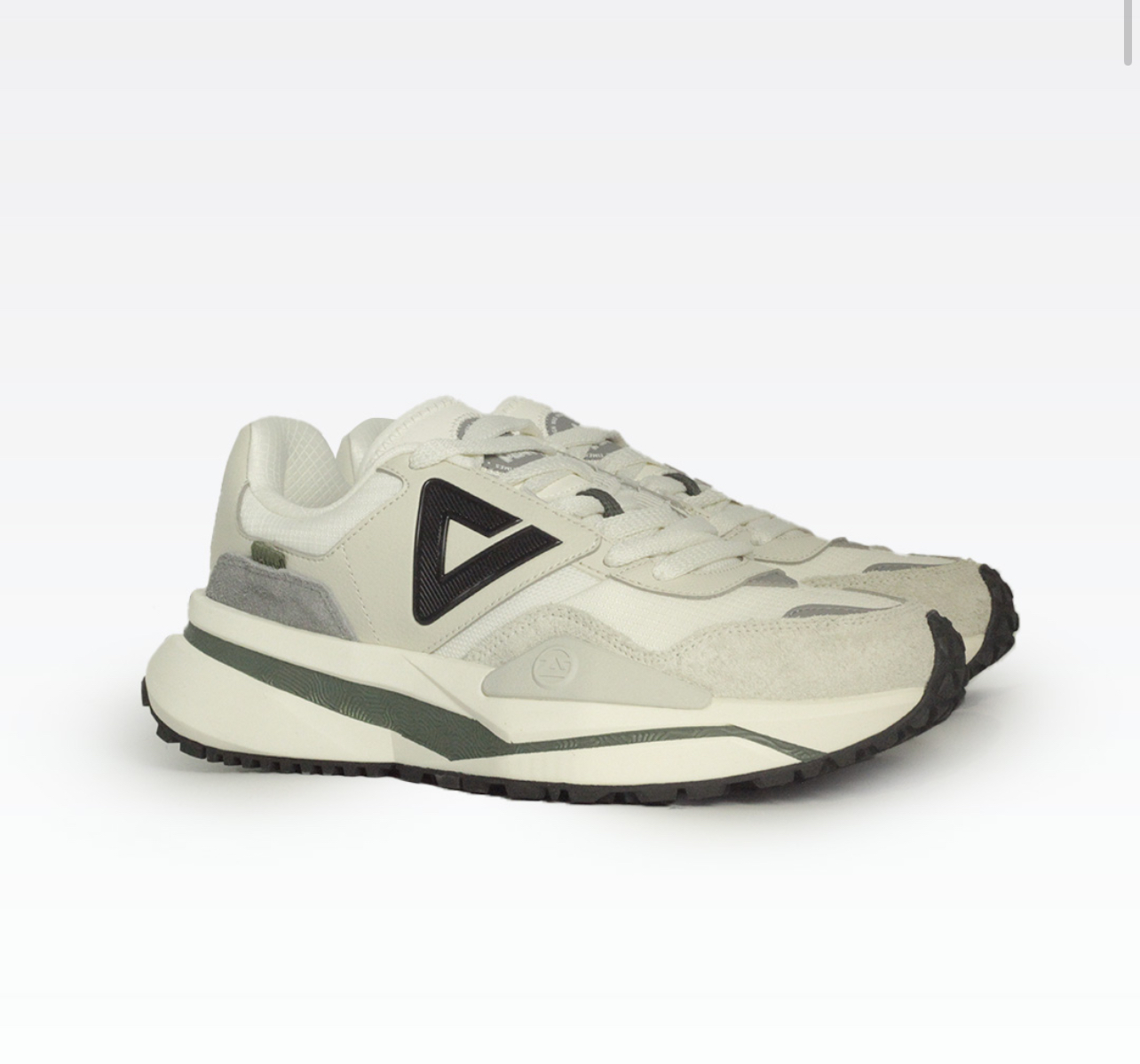 PEAK RETRO CASUAL SHOES WHITE GREY  +