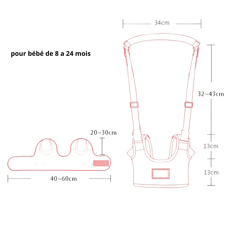 Ceinture de marche pour enfants Harnais de sécurité Assistant d'apprentissage Sécurité pour enfants