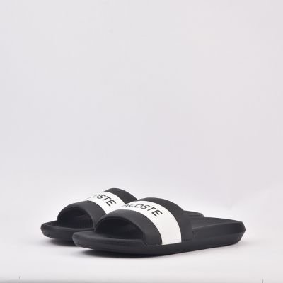 CROCO SLIDE 0721 1 CFA BLK/WHT LACOSTE