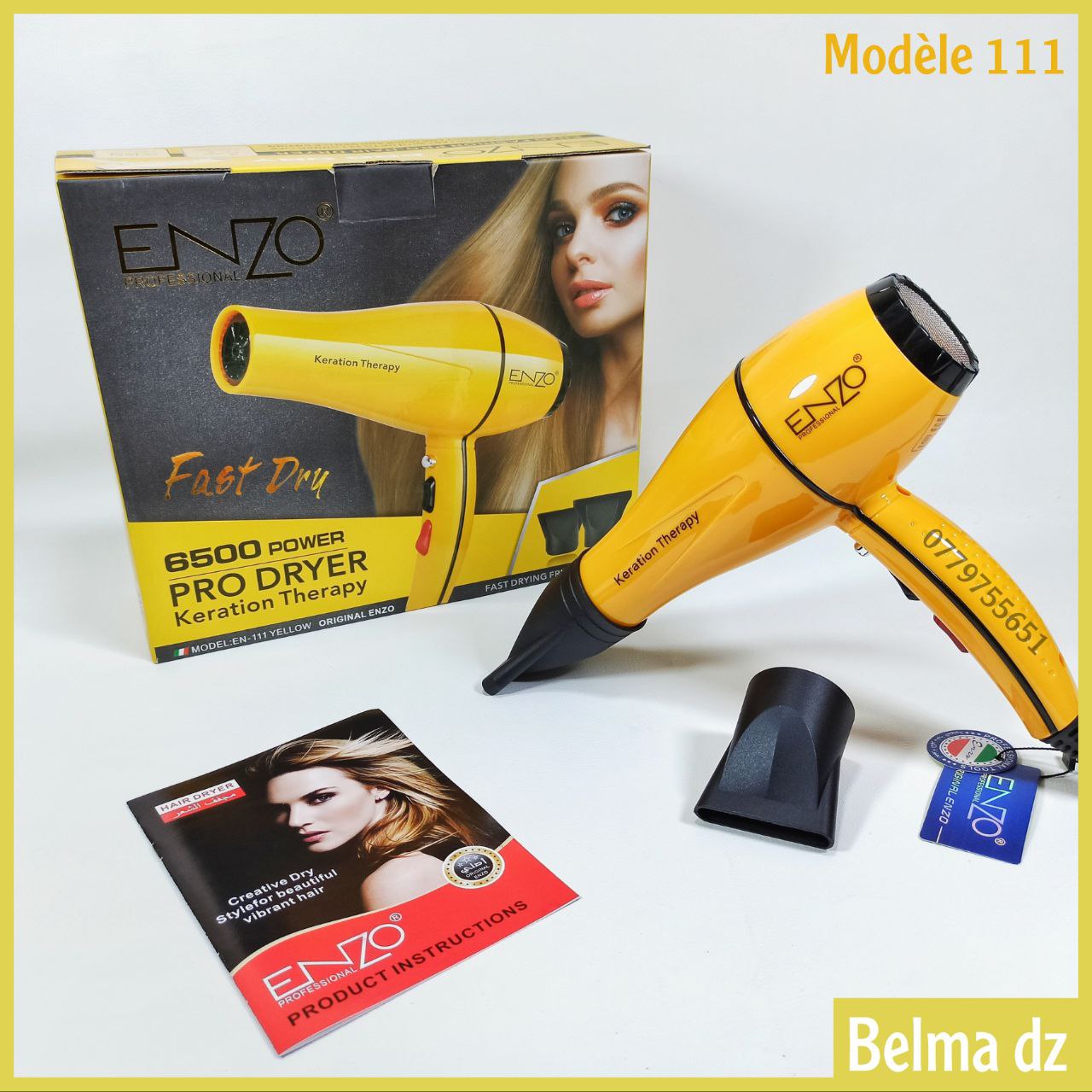 Enzo Professional Hair Dryer 6500W EN-111. 