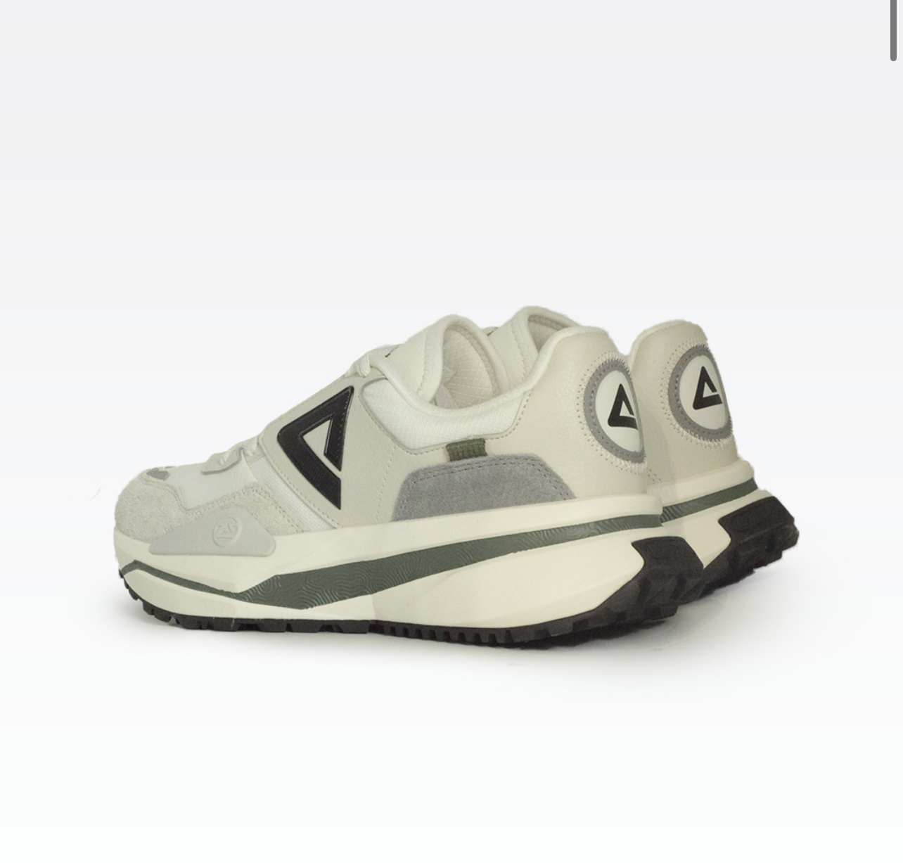 PEAK RETRO CASUAL SHOES WHITE GREY  +