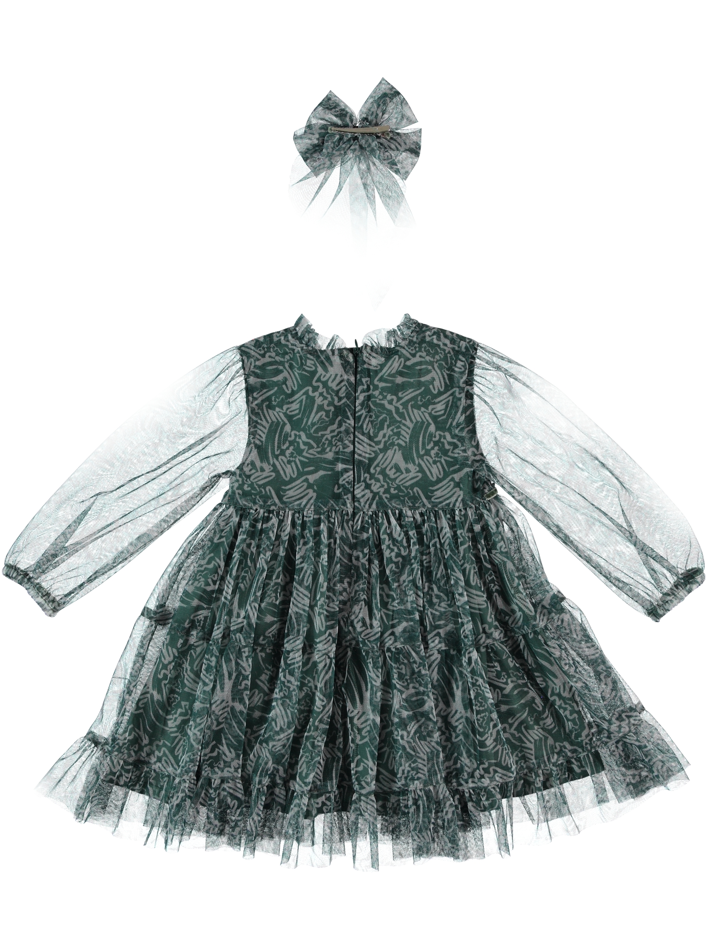 ROBE VERTE AVEC BARRETTE 