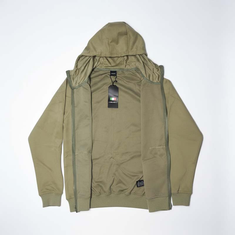 Sweat à capuche zippé homme VERT KHAKI