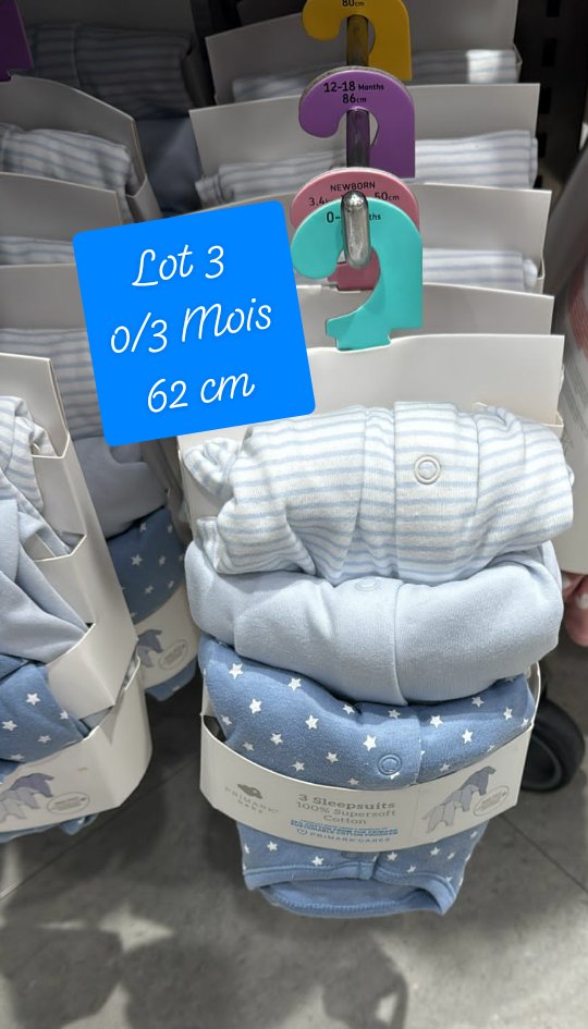 Lot de 3 grenouillères à manches longues étoile