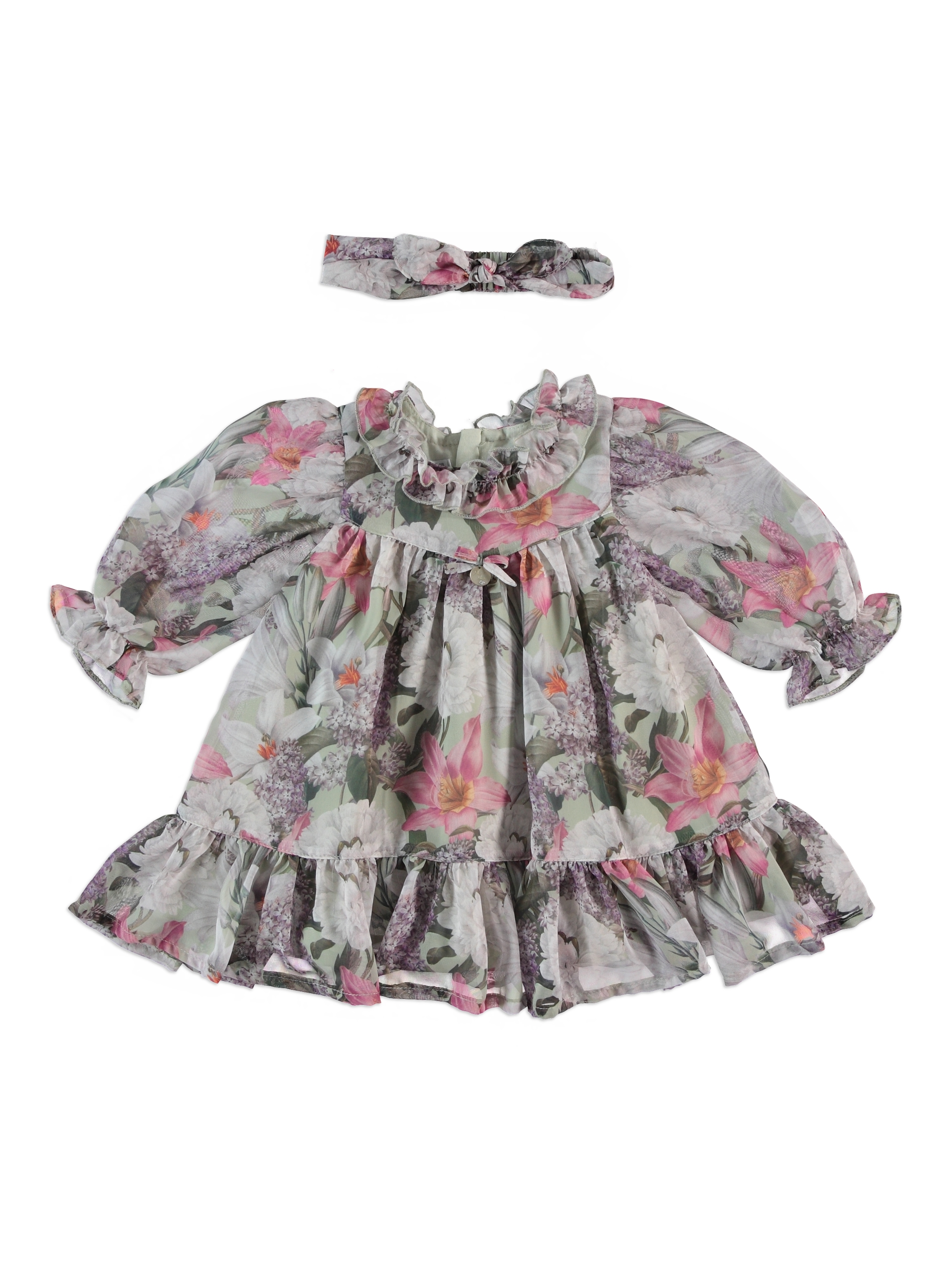 ROBE BLANCHE FLORAL EN TULL DOUX