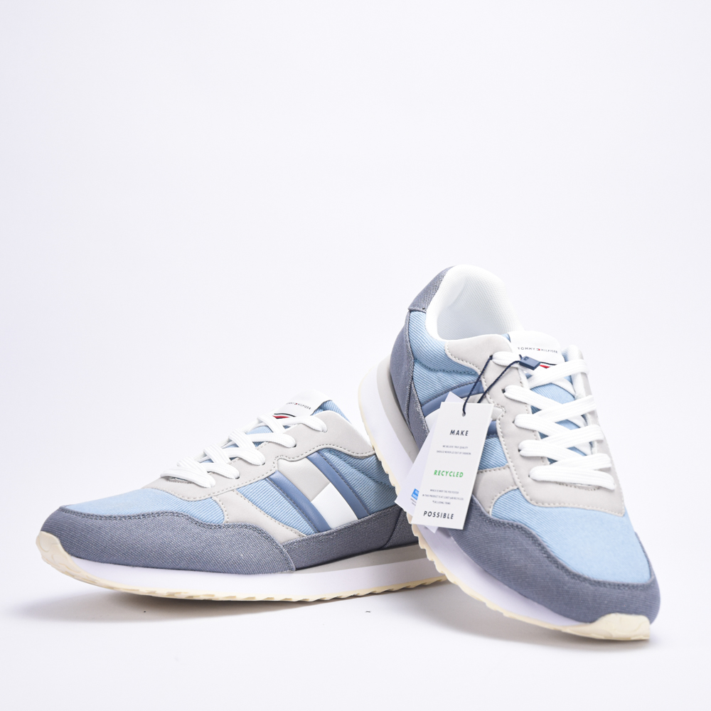 FLAG LOW CUT LACE-UP SNEAKER DENIM/GREY