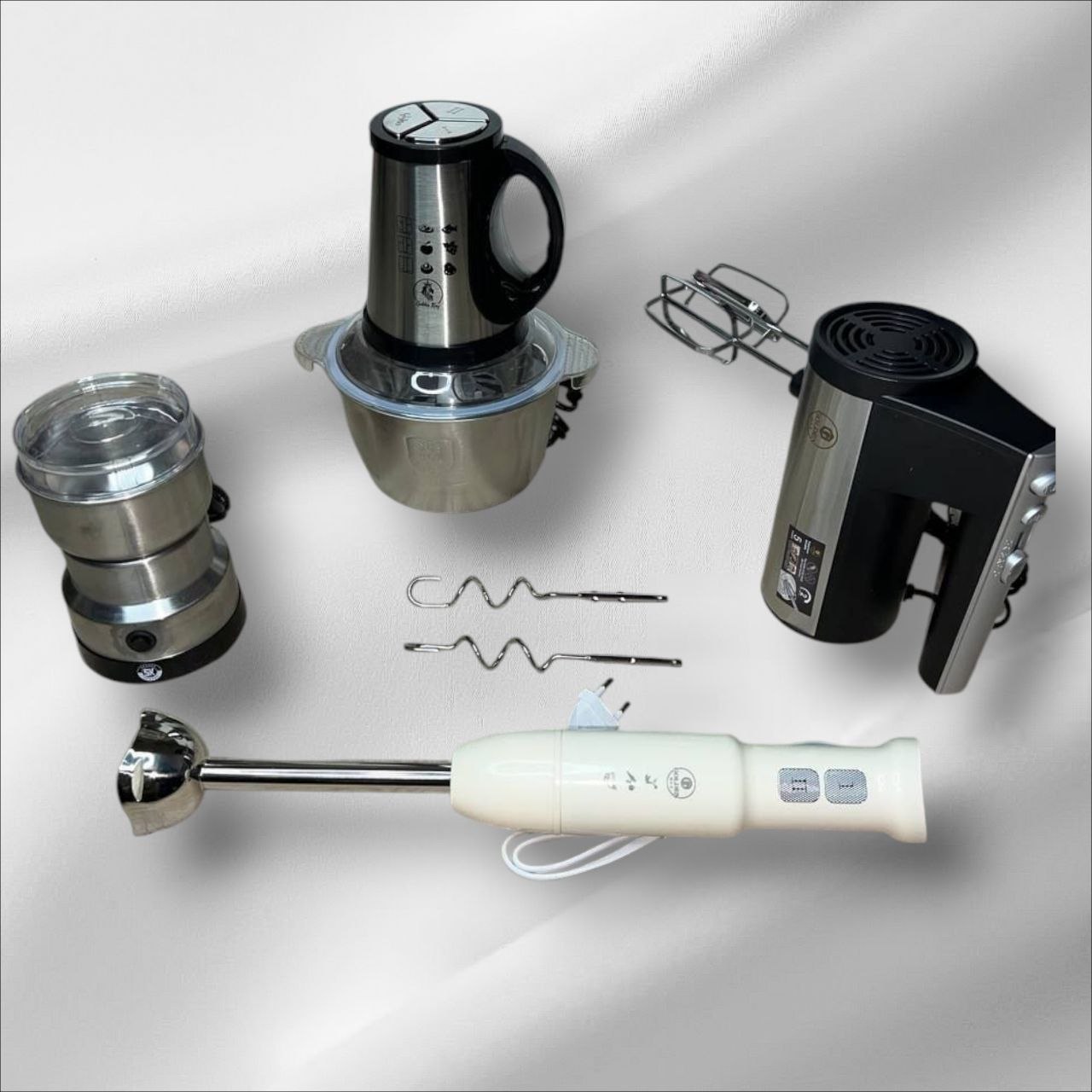 Pack cuisine 4 pièces hachoir batteur Moulinette bras mixeur 