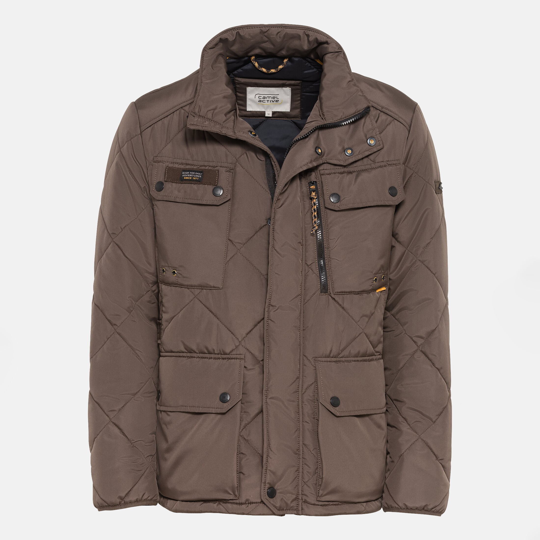 VESTE CAMEL ACTIVE FONCTIONNELLE AVEC MATELASSAGE EN LOSANGES POUR HOMME - MARRON