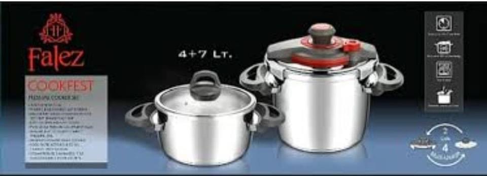 Cocotte falez 4 en1 en inox 7 litres + 4 litres 