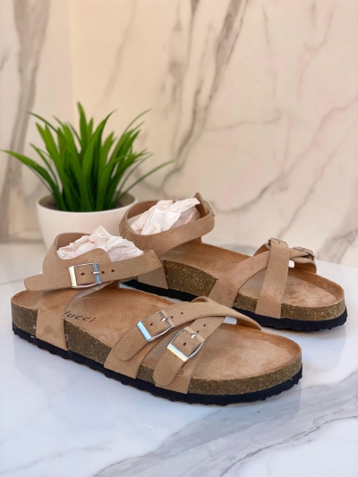 Sandales Camel Femme Style Bohème Chic avec Boucles