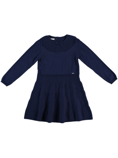 ROBE EN TRICOT DE COTON BIOLOGIQUE BLEU MARINE