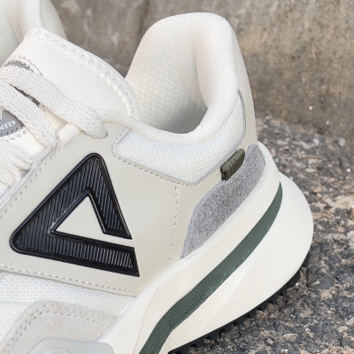 PEAK RETRO CASUAL SHOES WHITE GREY  +
