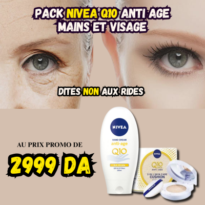 NIVEA – Pack Soin Anti-Âge Q10+ pour des Mains Jeunes et un Teint Éclatant