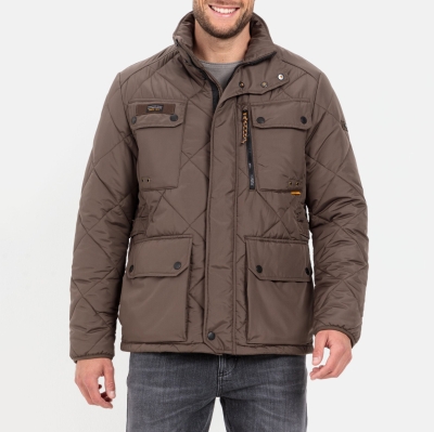 VESTE CAMEL ACTIVE FONCTIONNELLE AVEC MATELASSAGE EN LOSANGES POUR HOMME - MARRON