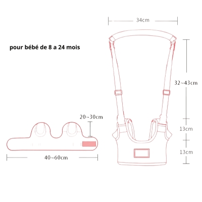 Ceinture de marche pour enfants Harnais de sécurité Assistant d'apprentissage Sécurité pour enfants