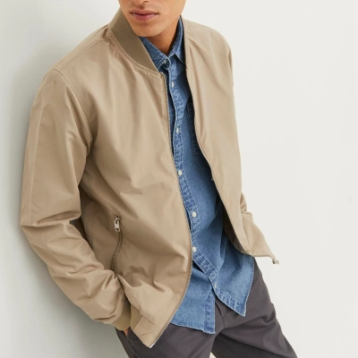 JACK & JONES BLOUSON AVIATEUR POUR HOMME - BEIGE
