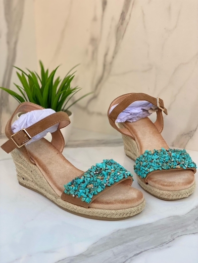 Sandales compensées artisanales – Éclat Naturel