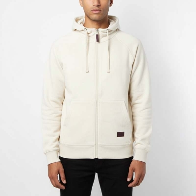 Sweat à capuche zippé homme BLANC CASSÉ