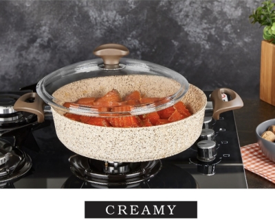 طقم اوني الطبخ كريمي 9 قطع —Batterie de cuisine creamy 9 pièces 