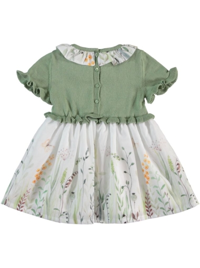 ROBE TRICOT VERT ET BLANC