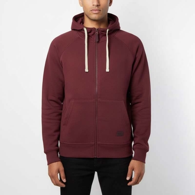 Sweat à capuche zippé homme BORDEAU