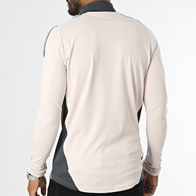 Tee Shirt Manches Longues A Bandes Real Madrid IT5133 Beige Gris