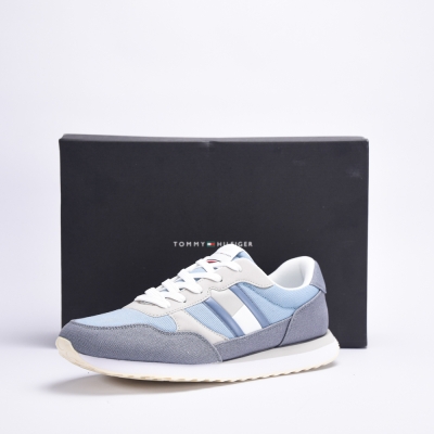 FLAG LOW CUT LACE-UP SNEAKER DENIM/GREY