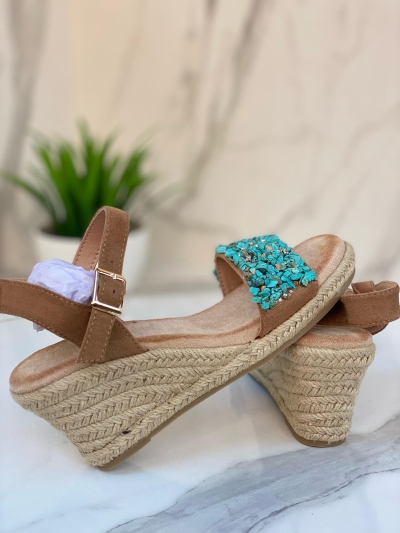 Sandales compensées artisanales – Éclat Naturel