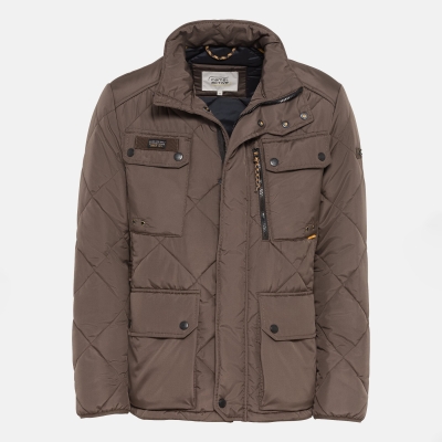 VESTE CAMEL ACTIVE FONCTIONNELLE AVEC MATELASSAGE EN LOSANGES POUR HOMME - MARRON