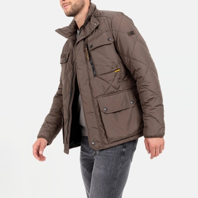 VESTE CAMEL ACTIVE FONCTIONNELLE AVEC MATELASSAGE EN LOSANGES POUR HOMME - MARRON