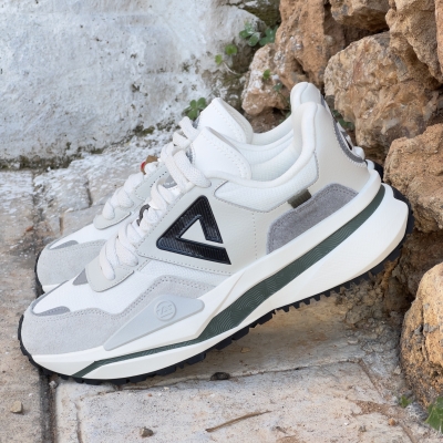 PEAK RETRO CASUAL SHOES WHITE GREY  +