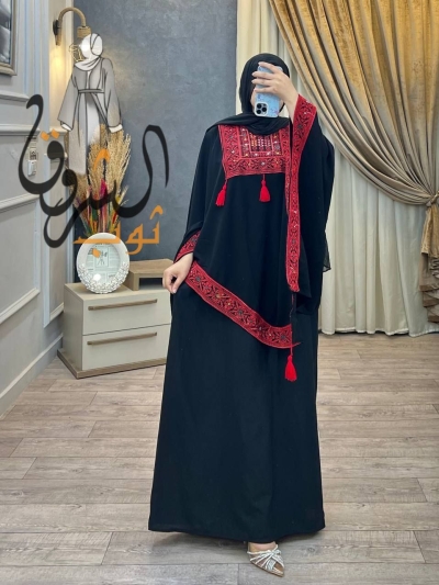 بونشو اسود بطرز فلسطيني 