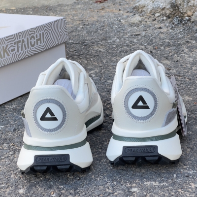PEAK RETRO CASUAL SHOES WHITE GREY  +