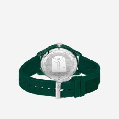 Montre Lacoste.12.12 Holiday à 3 aiguilles - Modèle blanc avec bracelet vert en silicone