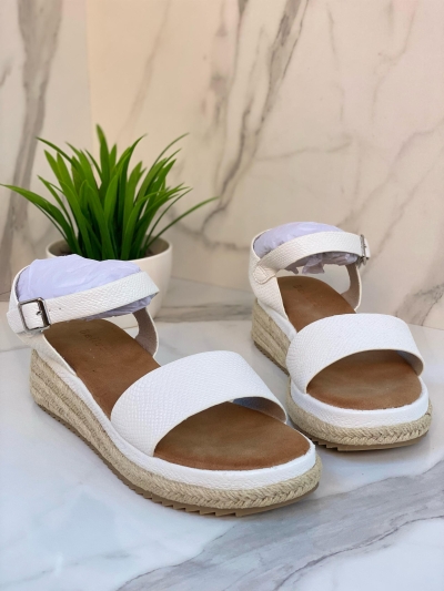 Sandales compensées blanches minimalistes – Collection Pure Summer